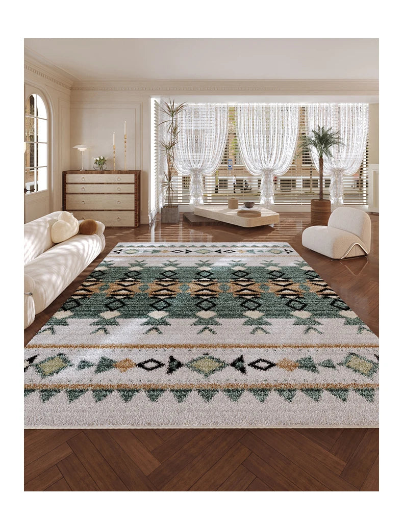 VIKAMA New Design Warm Wave Retro Winter Warm Non-slip Floor Mats Living Room Bedroom Sofa Washable Dirt-resistant Carpet
