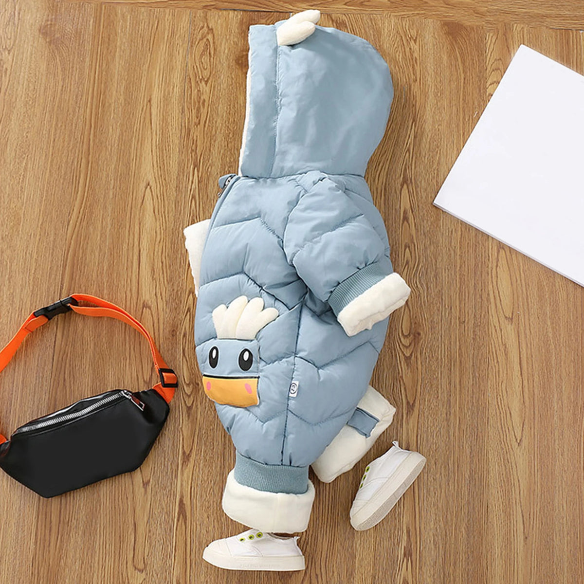 Toddler Kids Winter Rompers,Girls Down Cotton Jacket,Fleece Hood Jumpsuits,Winter Children's Overalls,Boys Snowsuits with Pocket