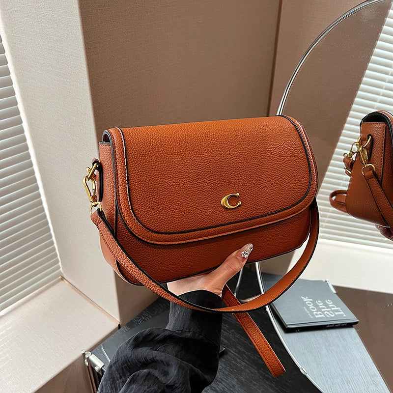 Retro Luxury Women Shoulder Bag Elegant Leather Crossbody Bag High End Tote Vintage Classic Designer