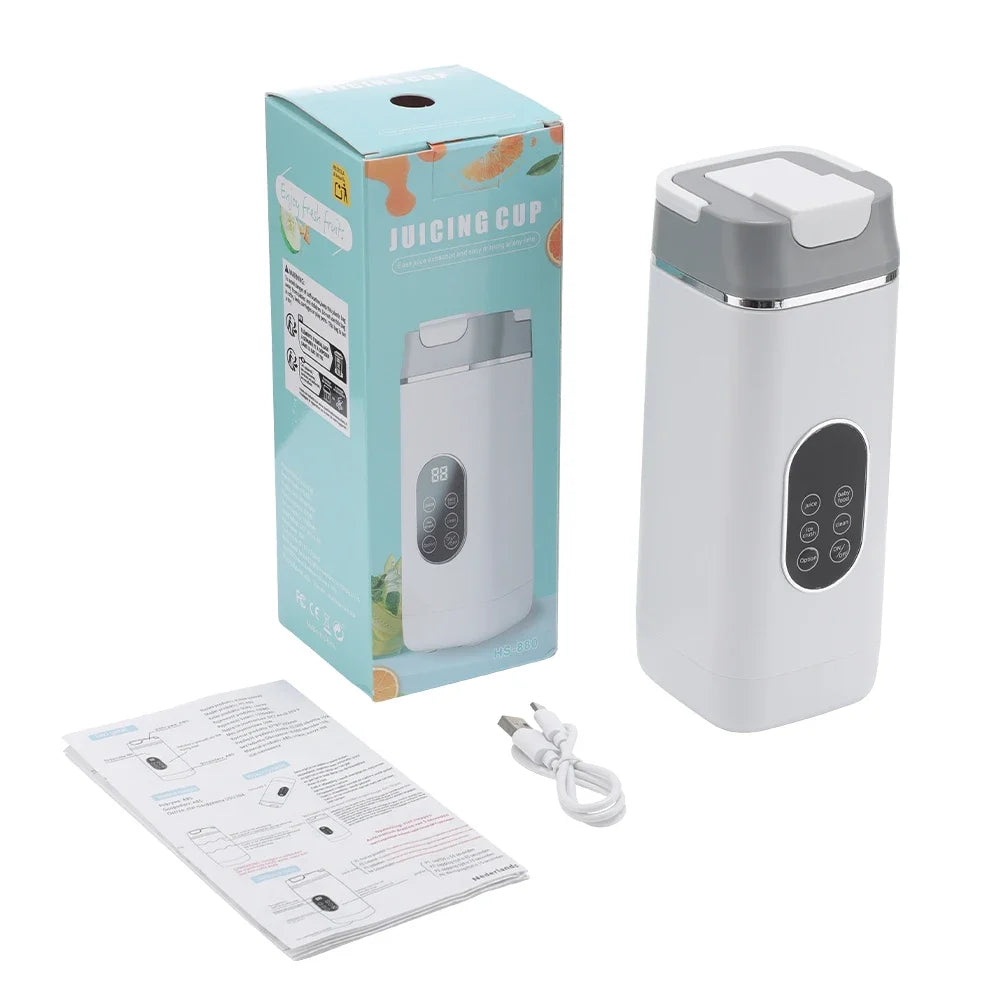 400ML Portable Electric Juicer 2 Cup Home Mini Multifunctional Wireless Blender USB Rechargeable Small Juice Cup Mixer Machine