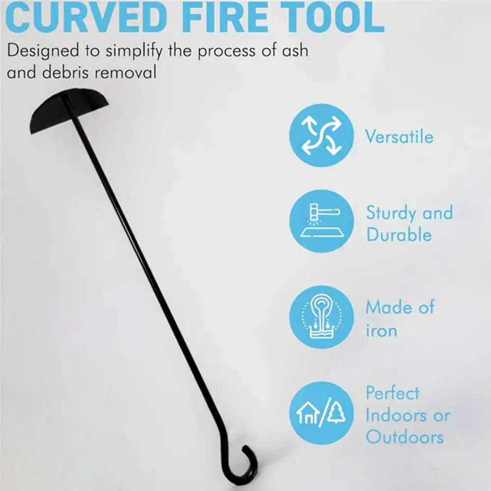 Heavy Duty Charcoal Rake Grill Cleaning Tool Long Handle Scoop Shovel For BBQ Outdoor Stove Wood Burner Oven Accessories