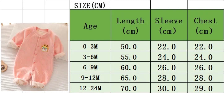 Autumn Winter Baby Jumpsuit Long Sleeves and Long Pants Warm Double-faced Fleece Cartoon Design for Boys Girls Bodysuit