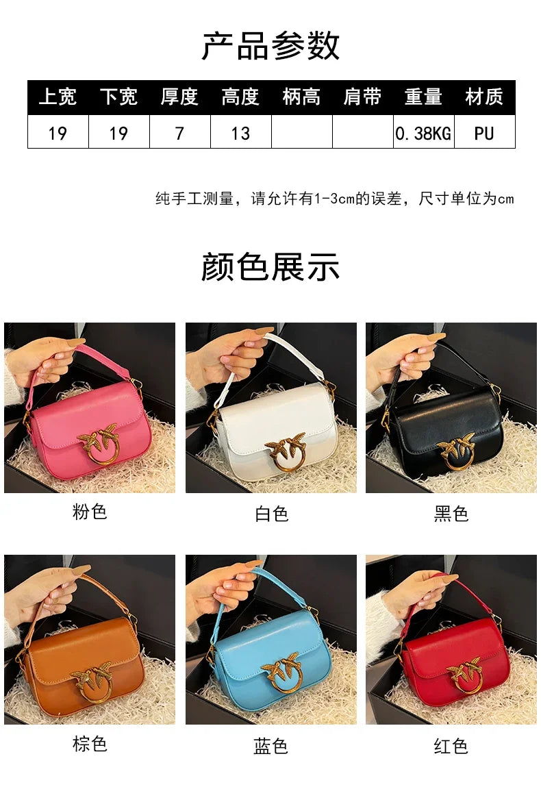 High-end Crossbody Handbag Leather Tote Bags Trendy Design Commuter Popular Classic Elegant Fashionable Bag with avian button