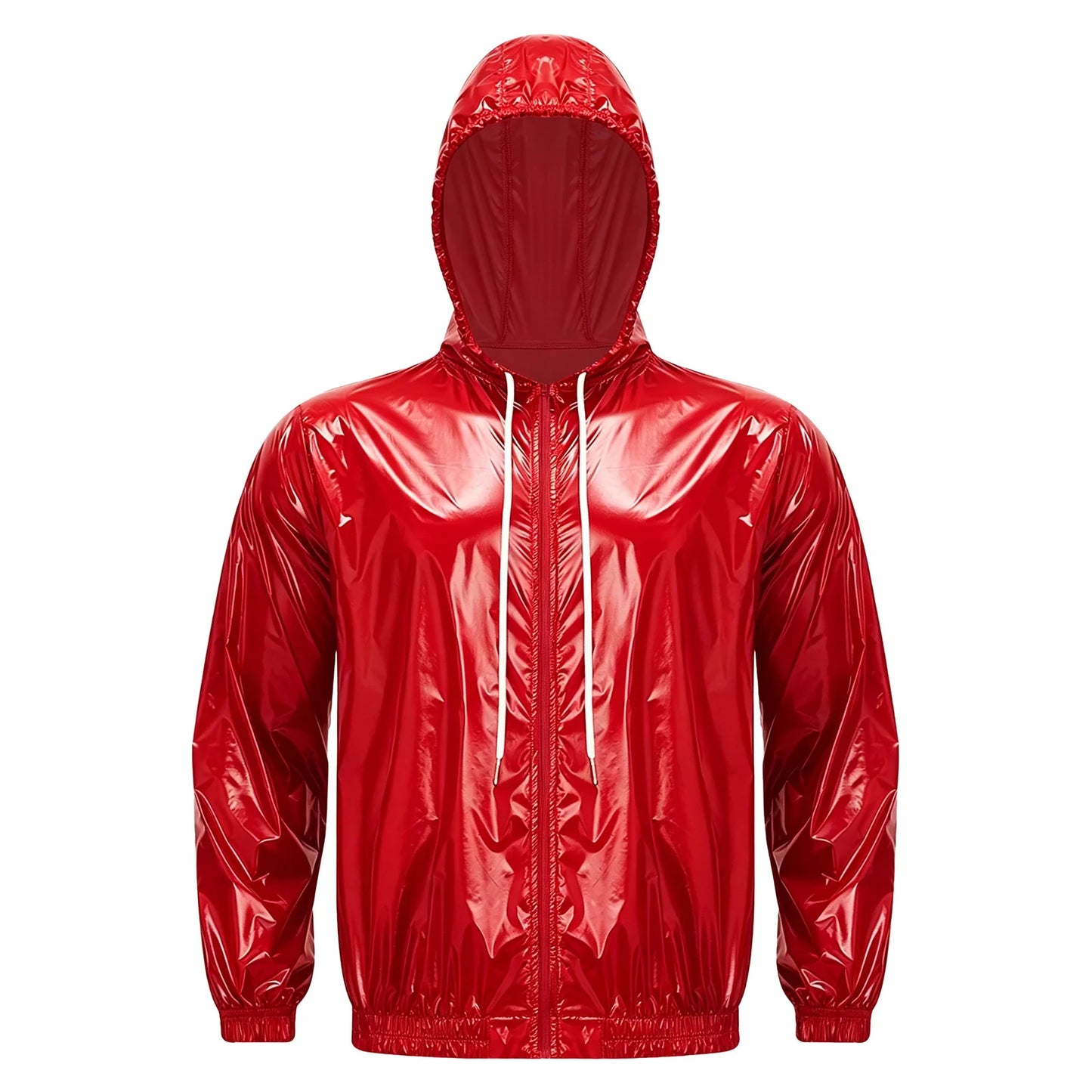 Men Waterproof Hooded Trench Jacket Long Sleeve Hood Outerwear Windbreaker Raincoat fo Hiking Fishing Biking Thermal Windbreaker