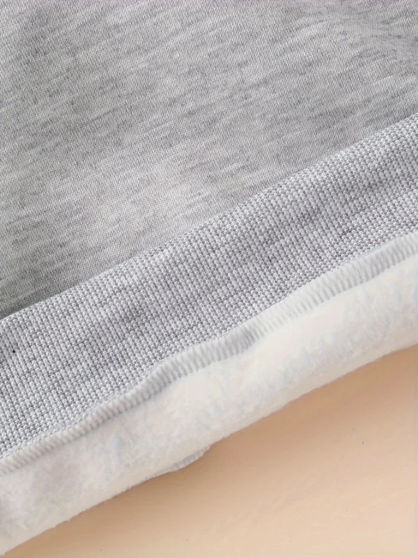 Newborn Autumn Winter Baby Boys Girls round Neck Fleece Tracksuit Casual Fashion Sporty Long Pants Two-Piece Set Ensemble