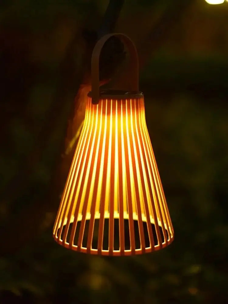 Outdoor Solar Rattan Hanging Lamp Garden Villa Gate Balcony Atmosphere Waterproof Projection Light Camping Patio Home Decoration