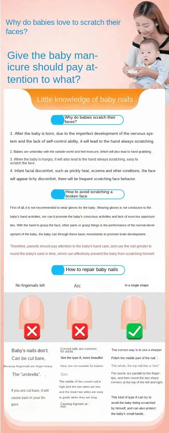 Electric Baby Nail Trimmer Kid Nail Polisher Tool Infant Manicure Scissors Baby Hygiene Kit Baby Nail Clipper Cutter For Newborn