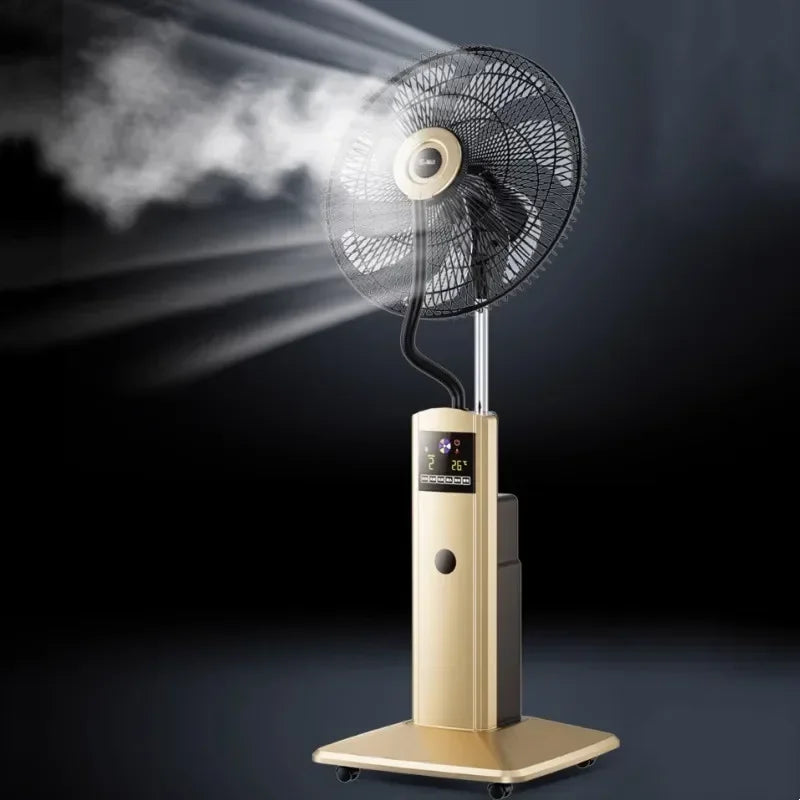 2025Spray Fan Landing Home Quiet Remote Control Humidification Cooling Shaking Industrial Blow Water Cooled Atomizing Electric F