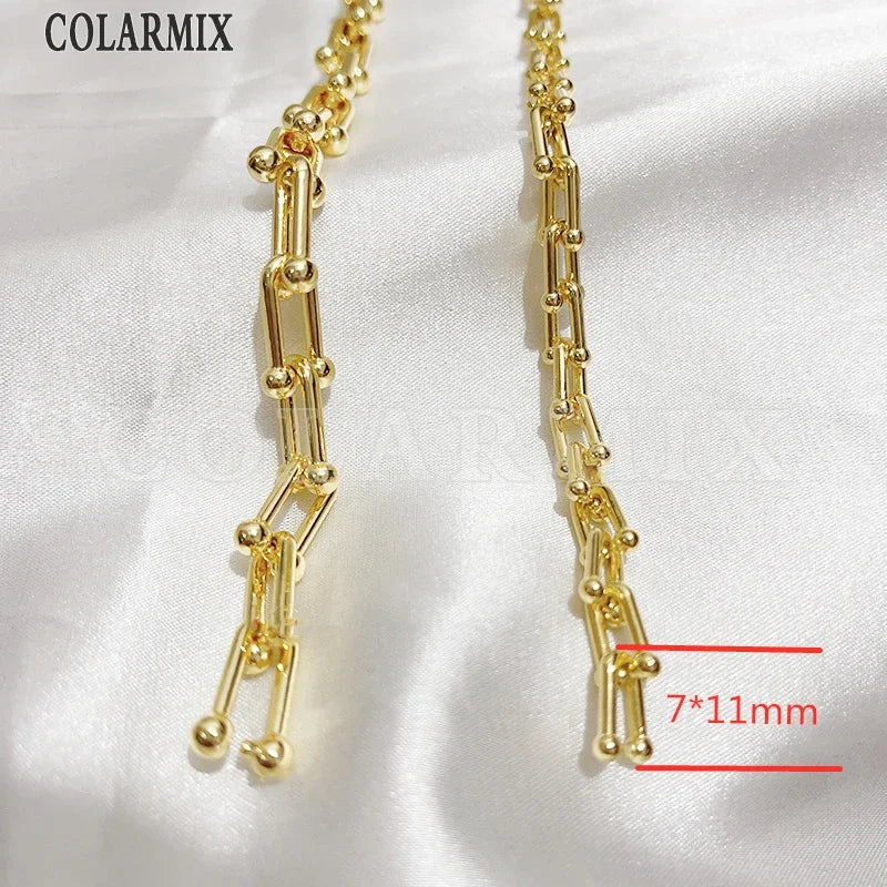 5Meters Hotsell Chunky Chains gold Metallic Fashion Jewelry gift Hip pop Necklace Fashion Jewelry