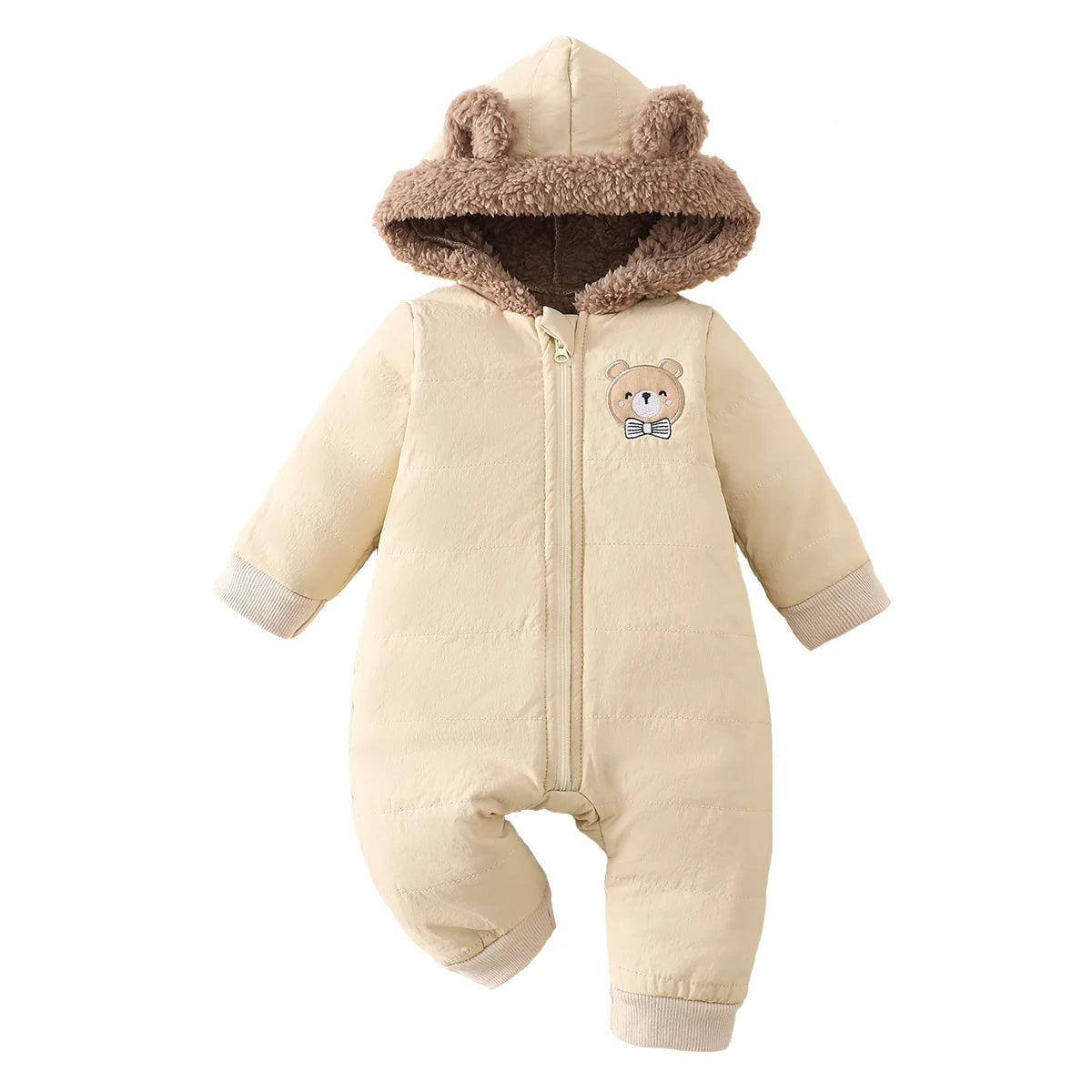 IURNXB Newborn Baby Fleece Romper Clothes Long Sleeve Hooded Onesie Thicken Jumpsuit Infant Costumes Warm Homewear Outfits 1-18M
