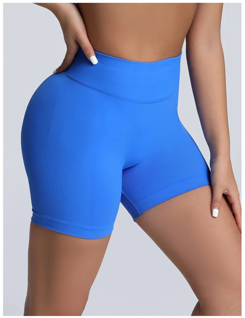 HISTELLO Sports Shorts 4.5‘’ High Waist Women Yoga Workout Shorts Seamless Leggings Stretch Fitness Sweatpants Gym Short
