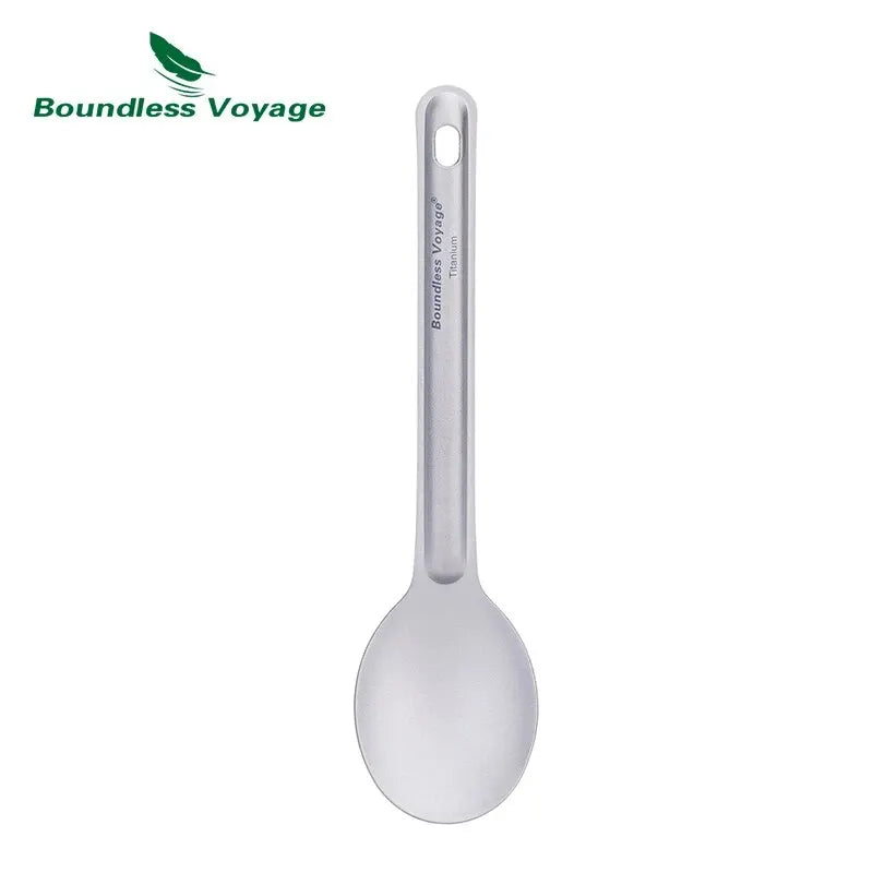 Boundless Voyage Titanium Cutlery Reusable Spoon Spork Set Lightweight Camping Tableware Outdoor Flatware
