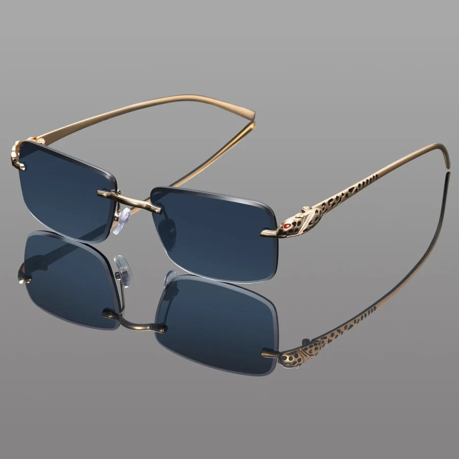 Vintage Rimless Sunglasses Rectangle Fashion Popular Women Brand Designer Sun Glasses Female Eyewear Summer Traveling Oculos