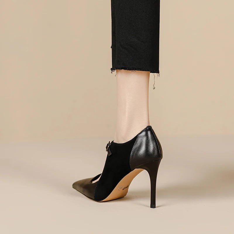 【JOCHEBED HU】Size 33-40 2023 New Soft Genuine Leather Women Heels Fashion Sexy Club Party Wedding High Heel Shoes