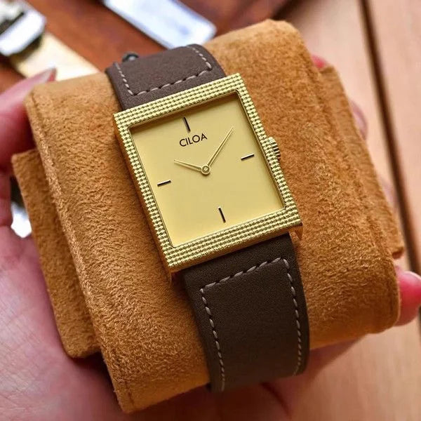 Fashionable Brown Leather Watch Men's Sports Quartz Wristwatch Casual Waterproof Premium Watch for Men