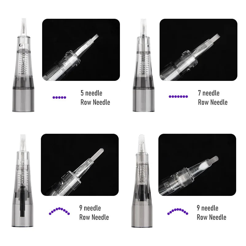20PC Tattoo Needles Microblading Cartridge  Disposable Safety Sterilized For Micropigmentation Eyebrow Tattoo Accessori