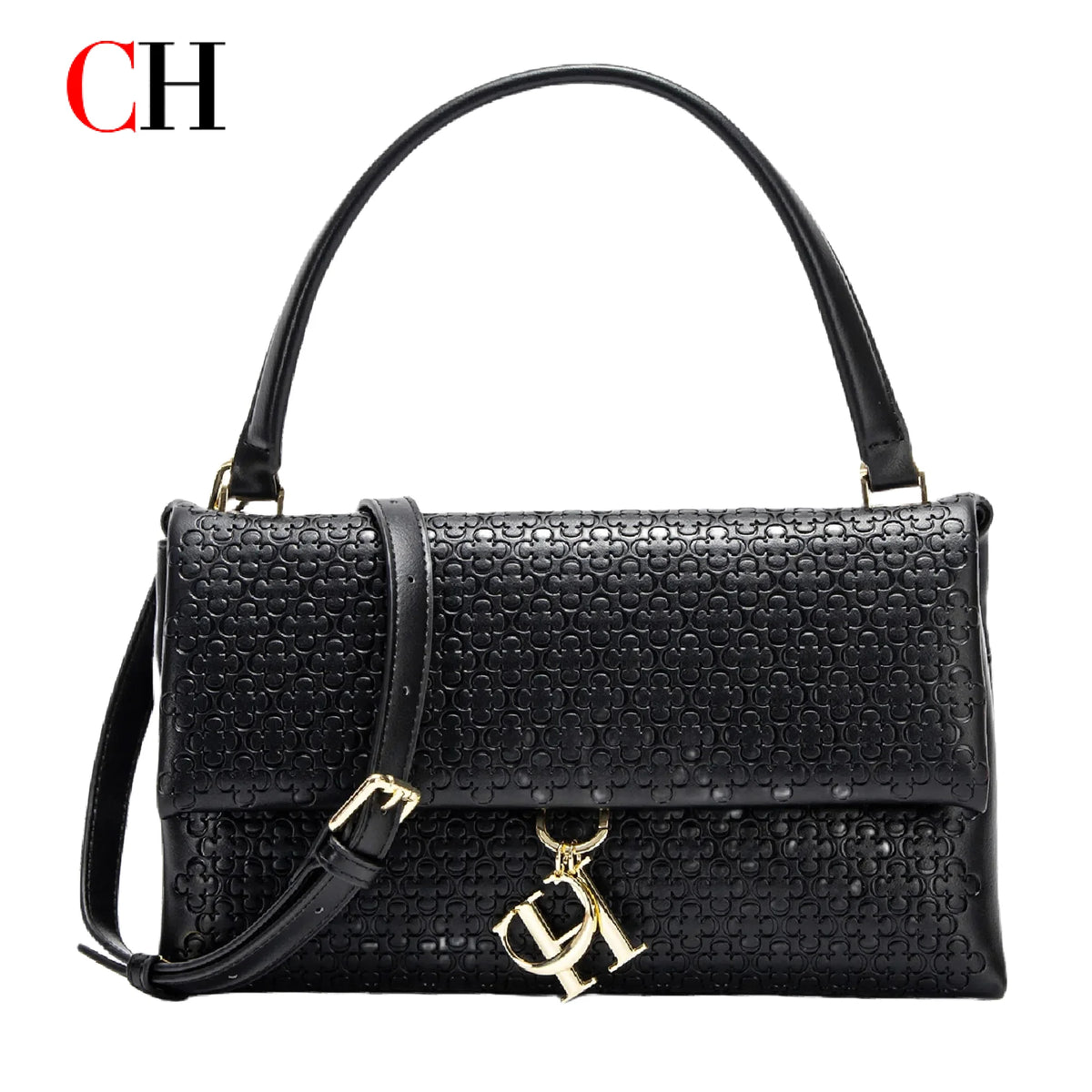 CH Handbag For Women Luxury Designer Shoulder Bag Fashion Embossed Leather Top Handle Bag Elegant Clutch Bag For Daily Use
