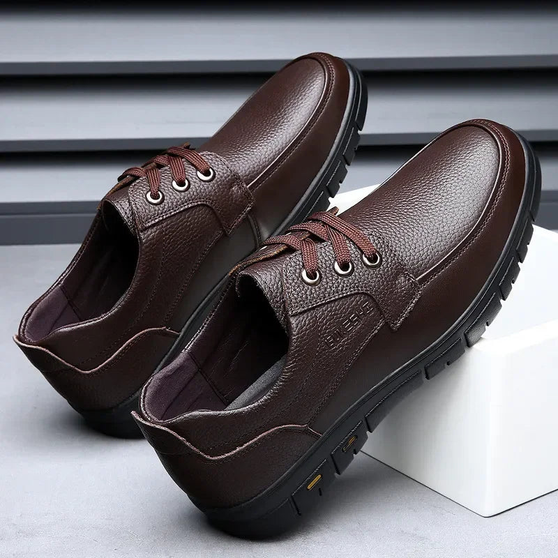 2025 Kitchen King Men's Shoes Anti-Slip Waterproof Oil-Resistant Durable Casual Leather Work Shoes For Chefs Perfect For Spring