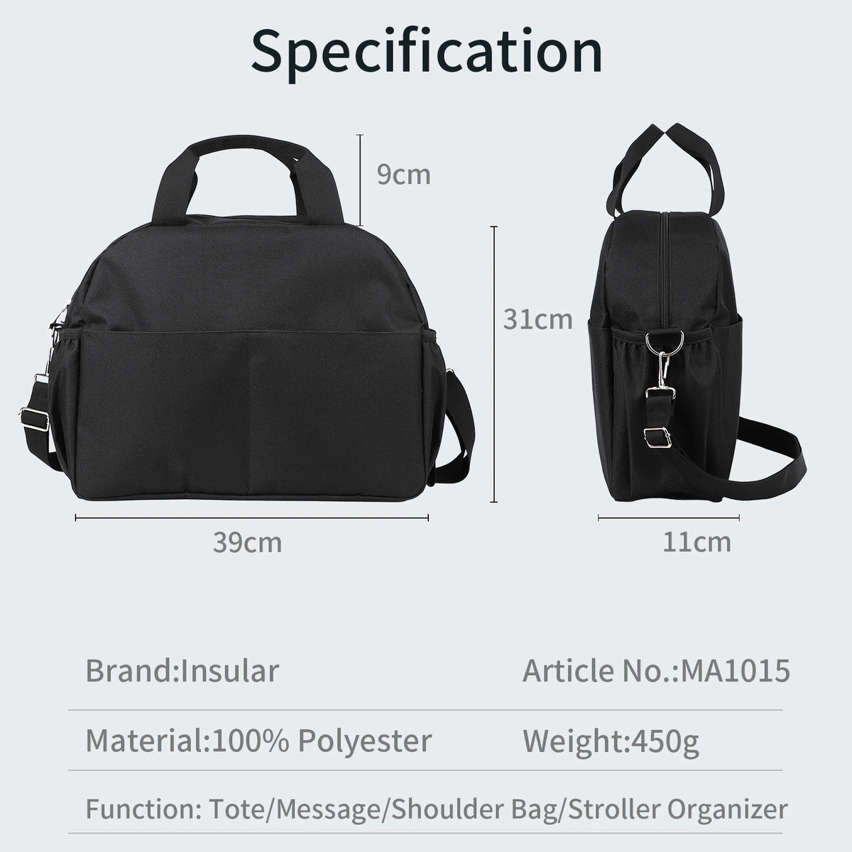 INSULAR Stroller Hanging Package Waterproof Mommy Bags Large Capacity Baby Bottle Insulation Packet Multi-functional Go Out