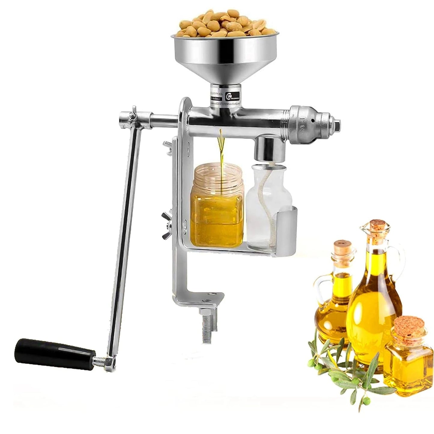 Oil Extractor Machine Oil Press Machine Hot Cold Press Stainless Steel Efficient Easy To Clean Manual for Kitchen
