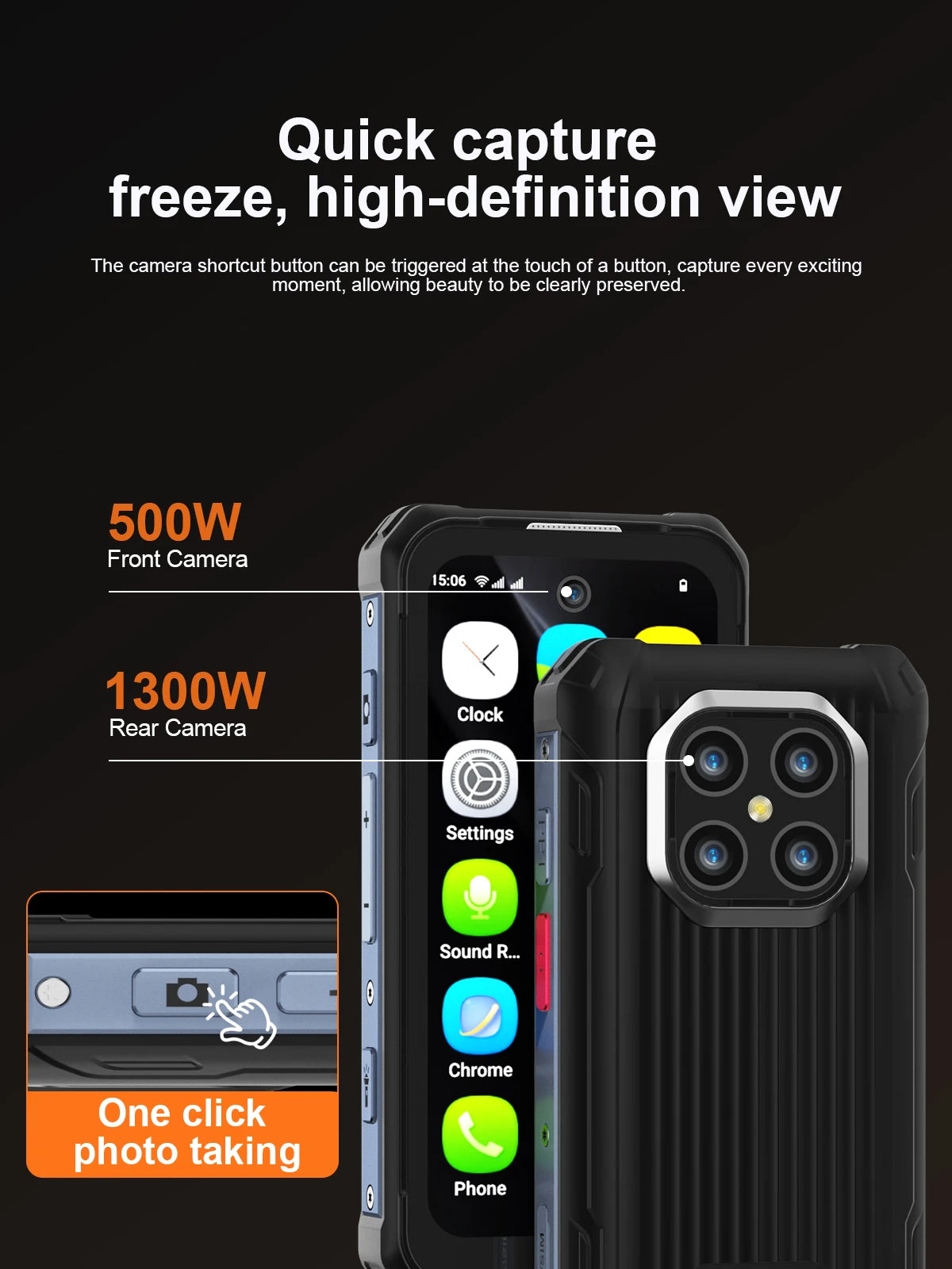 SERVO TANK500 4G PTT Smartphone Android 12 6+128GB Dual Camera 5MP+13MP 3.88"Display IP68 Waterproof Rugged Mobile Phone 3000mAh