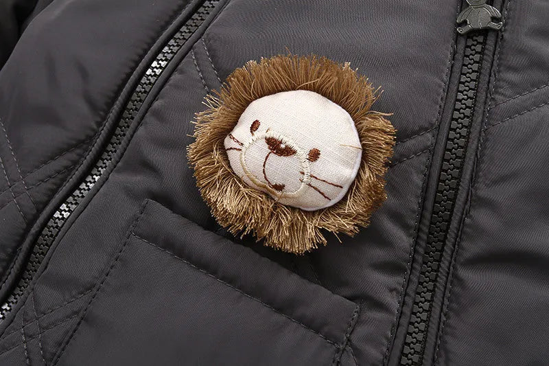 Ircomll Hight Quality Newborn Baby Winter Clothes Snowsuit Warm Fleece Hooded Romper Cartoon Lion Jumpsuit Toddler Kid Outfits
