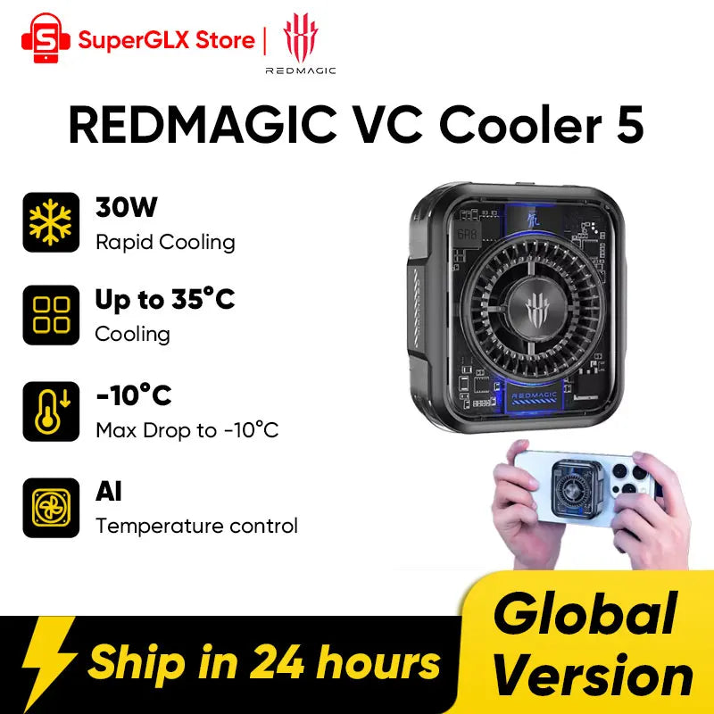REDMAGIC Cooler 5 Mobile Game Radiator 3D VC Liquid Cooling 36W High Power Cooling For iPhone 16 RedMagic 10 Pro xiaomi 15