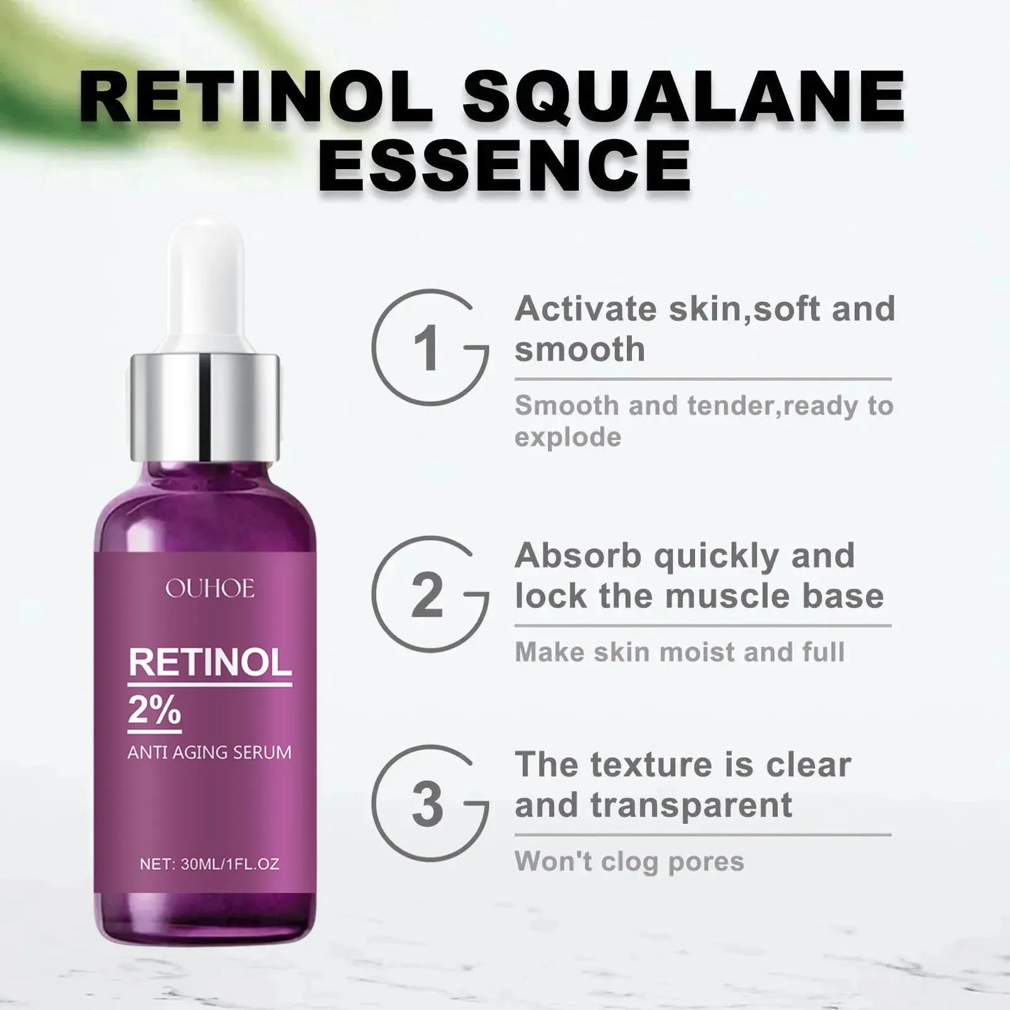 Retinol Remove Wrinkle Face Serum Lift Firming Anti Aging Fade Fine Lines Whitening Brightening Moisturizer Skin Care Cosmetics