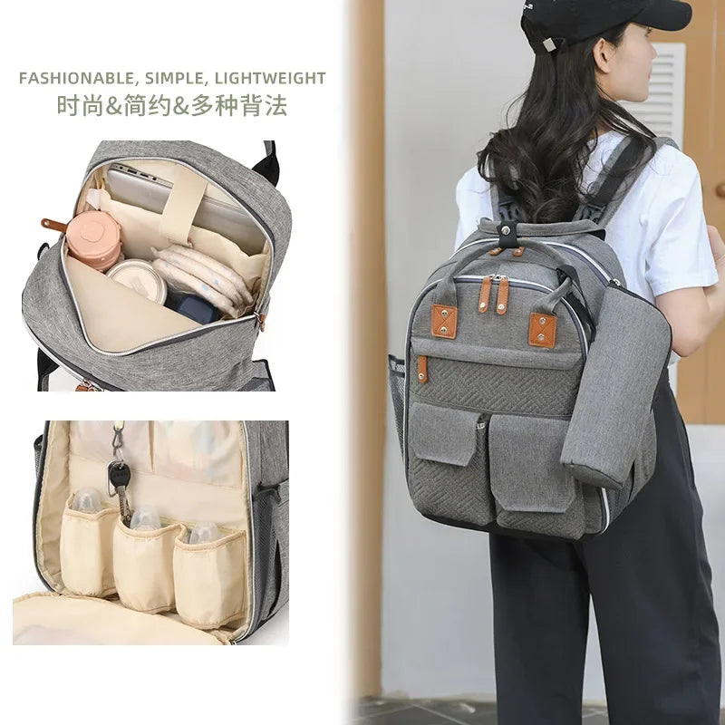 Diaper Bag Backpack for Stroller Waterproof Mummy Large Capacity Outdoor Travel Nappy Maternity Bag with Portable Changing Pad