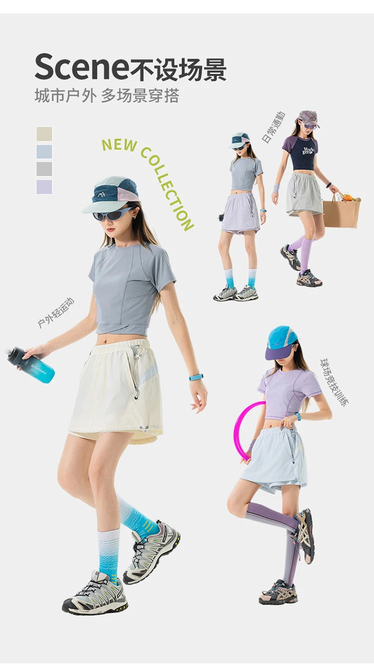 Outdoor Sport Skirts Shorts Women Summer Streetwear Hiking Lightweight Quick Dry Loose Casual Cargo Shorts Skirts