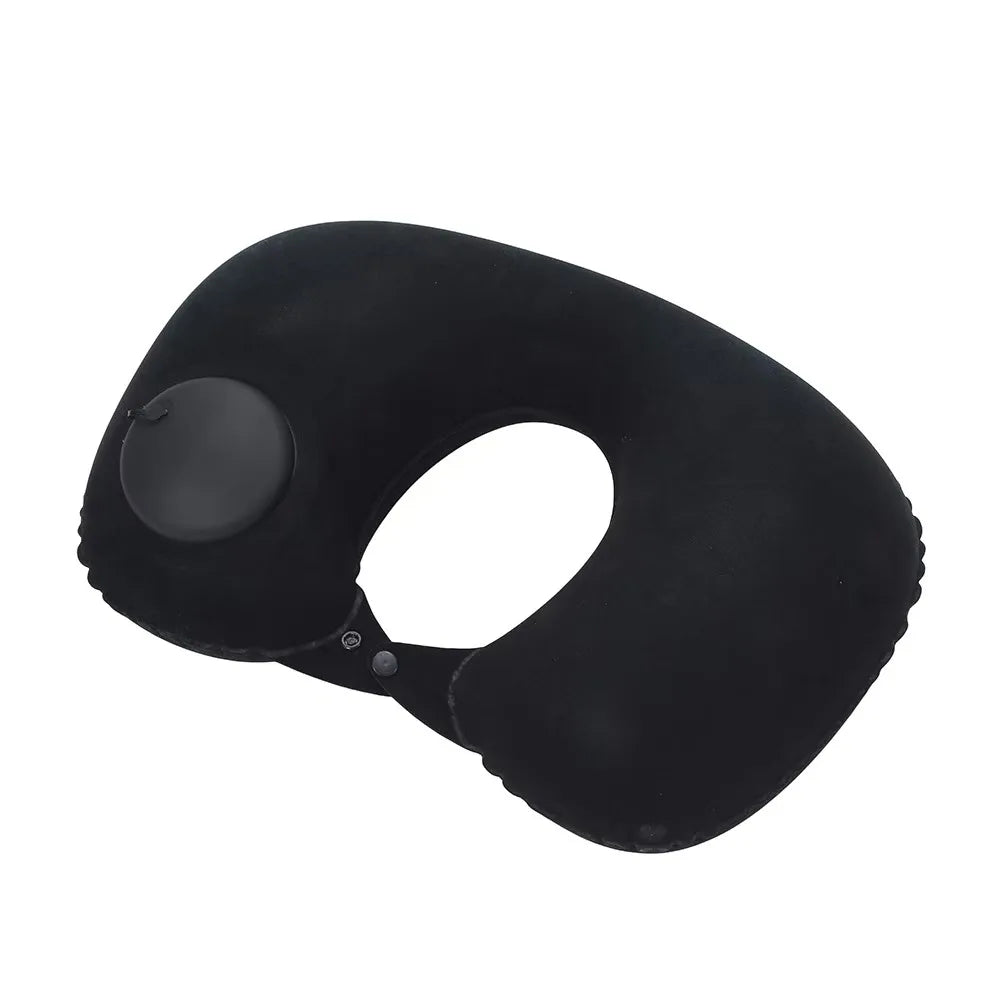 SPDJUMPER Inflatable Travel Neck Pillow, U-Shaped Portable Pillow with Storage Bag for Airplane, Car, Office & Home