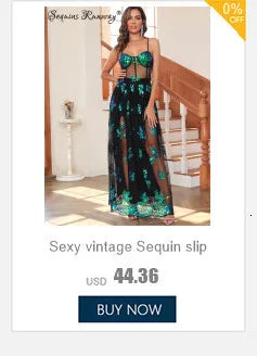 Sexy vintage maxi black sequin summer dress women 2025 elegant luxury birthday party long dresses fishtail evening dress vestido