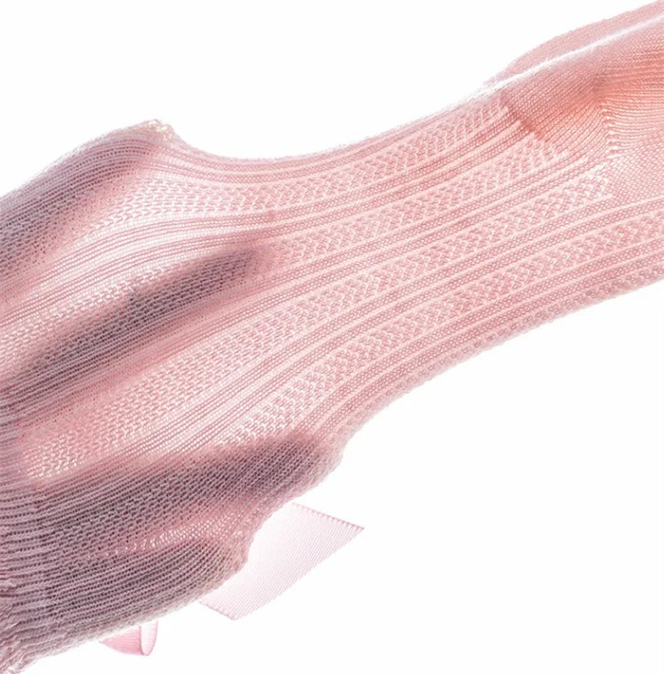 3Pairs/set Baby Girls Big Bow Knee High Socks Spring Autumn Children Non-slip Floor Sock Infant Toddler Princess Stockings 0-3Y
