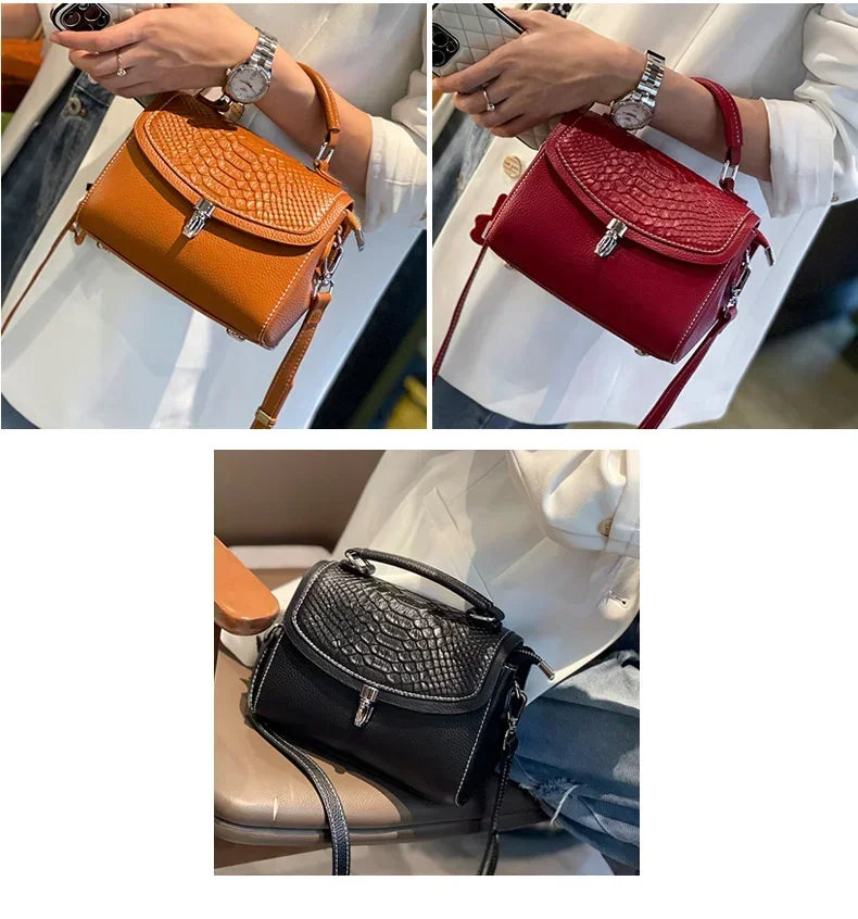 women's mini handbag Ladies' luxury crossbody bag fashionable crocodile pattern design women's genuine leather crossbody bag