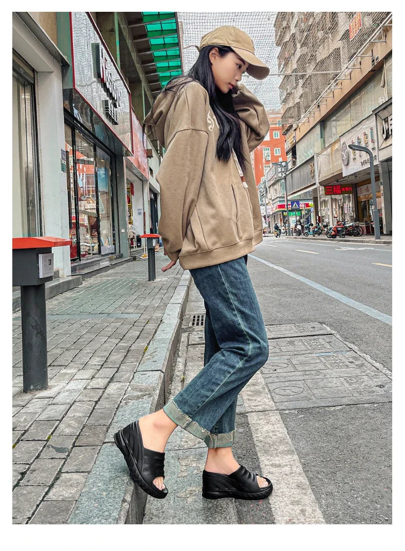 Outdoor Ladies Sandals Women Platform Flip Flops Slippers Height Increasing 8cm Summer Fashion Open Toe White Zapatos Mujer