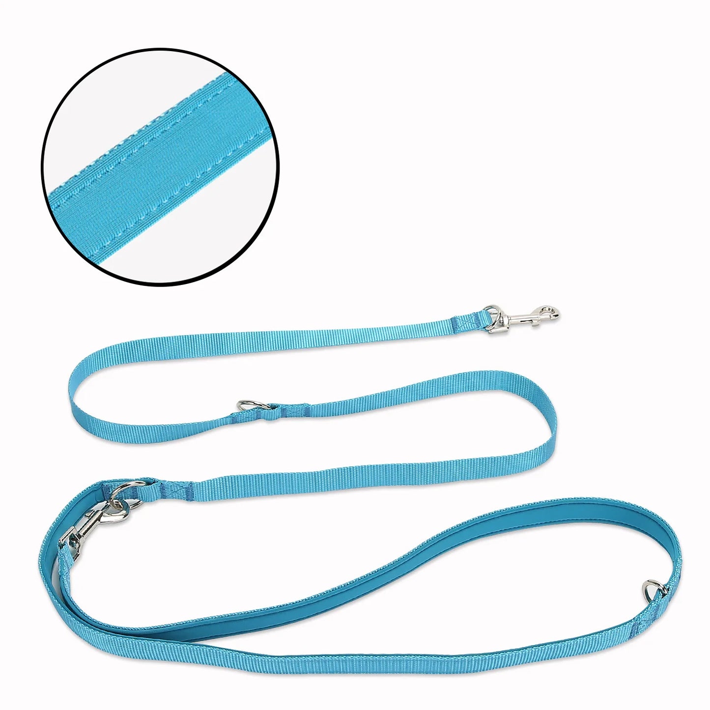 Crossbody Dog Leash Versatile Crossbody Waist Leash with 3 Rings Puppy Walking Leash Reflective Nylon Multifunctional Pet Rope