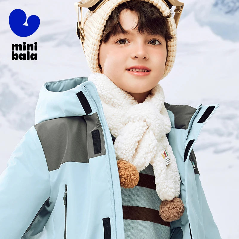 Mini Bala Skin-Friendly Scarf for Boys and Girls New in Winter Warm Cold-Protected Scarf for Babies for Outing Furry