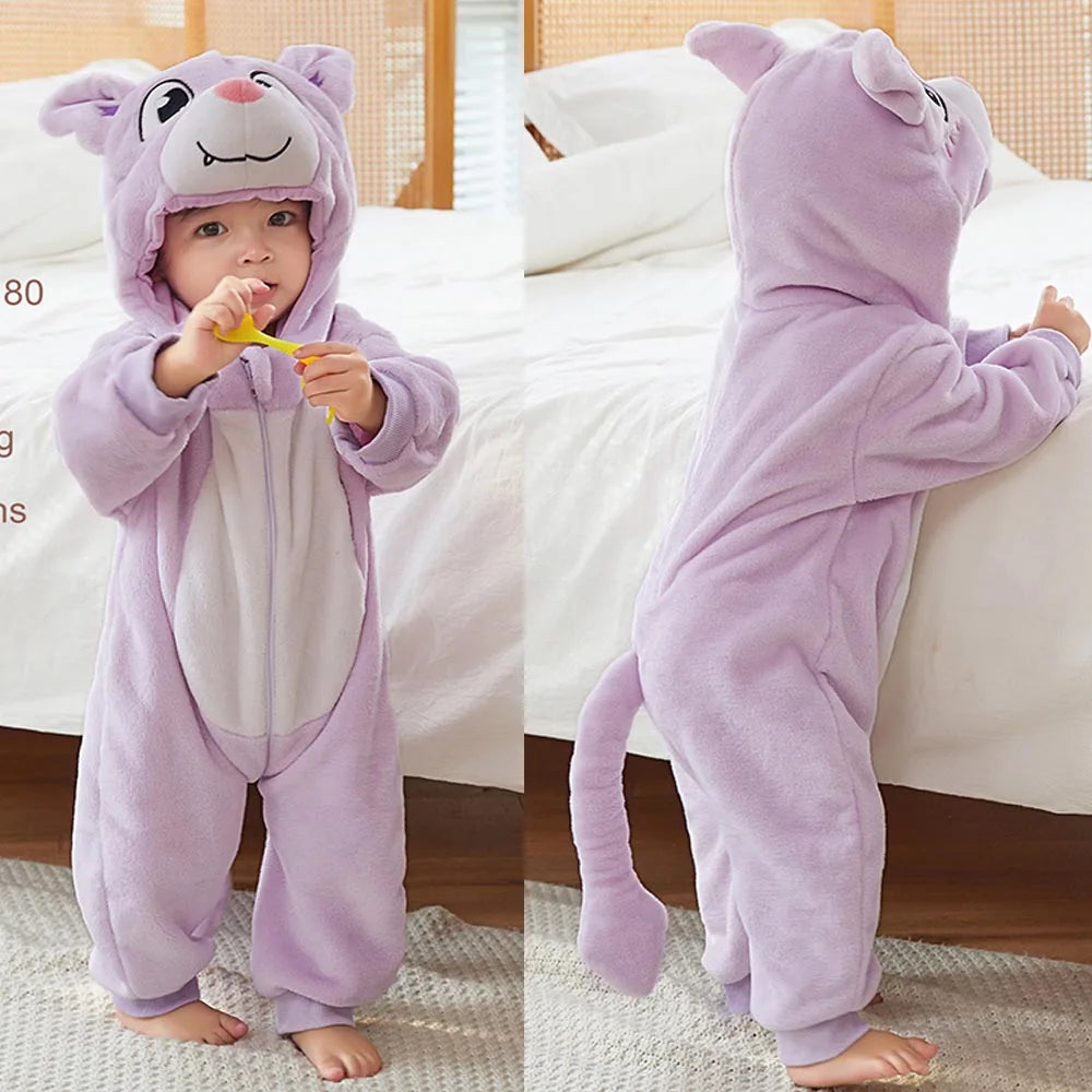 0 to 4 Years Baby Pajamas Winter Cartoon Sleeping Clothes Boys Dinosaur Pijamas Onesies Girls Clothes Toddler Night Bodysuits