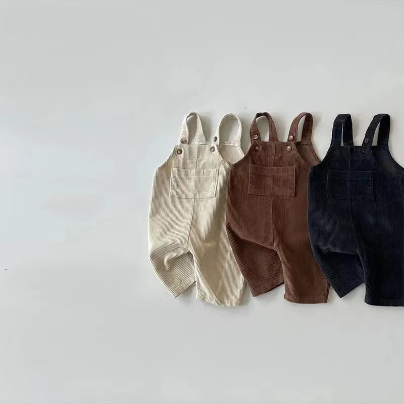 Newborn Infant Boys Girls Corduroy Jumpsuit Clothing 2024 Autumn Casual Baby Girls Bib Pants Overalls Romper for 0-3Y