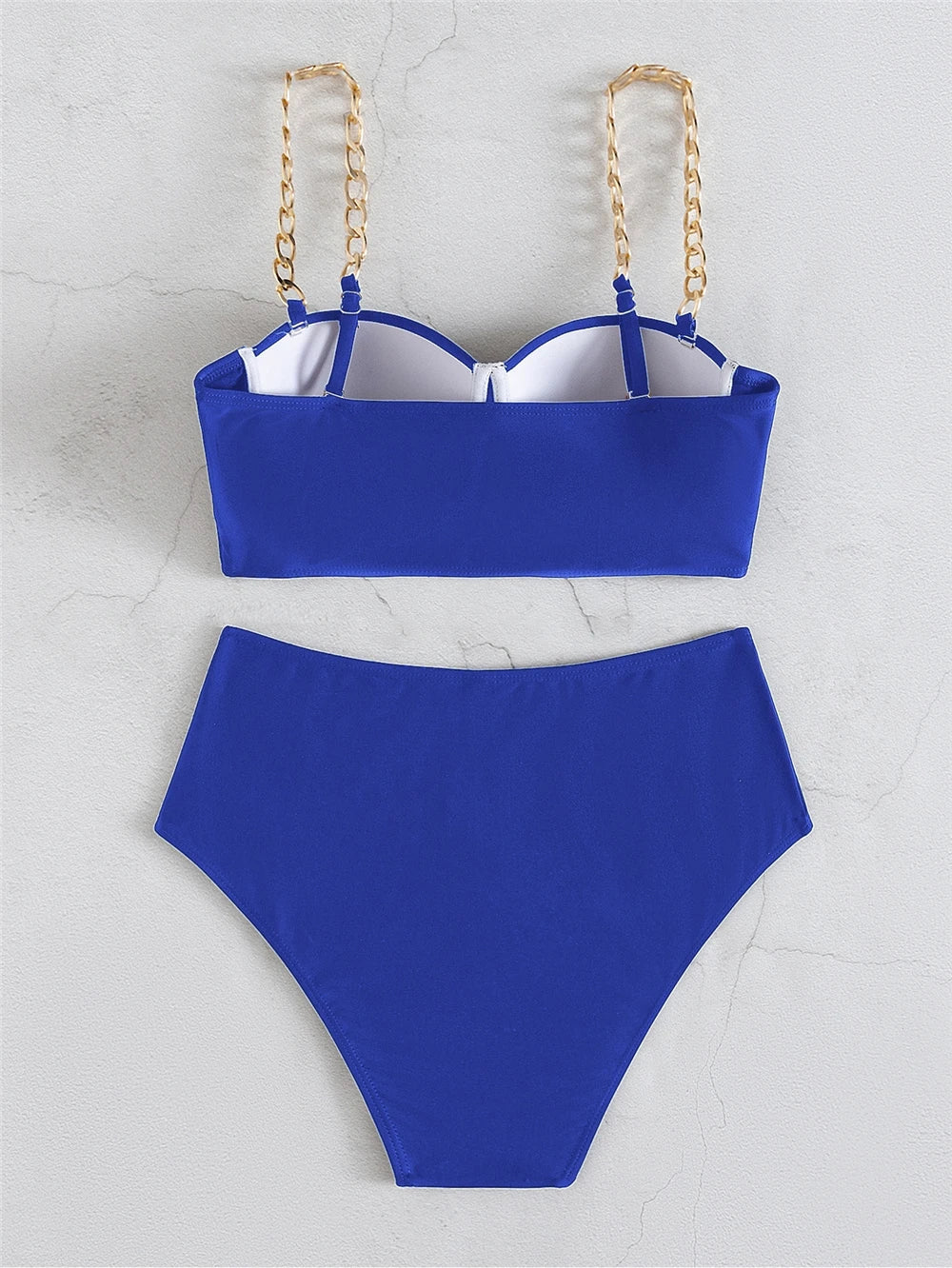Chain Strap Bikinis 2026 Women Solid Push Up Swimsuit High Waist Swimwear Female Sexy Bathing Suit Swimming Summer Beachwear