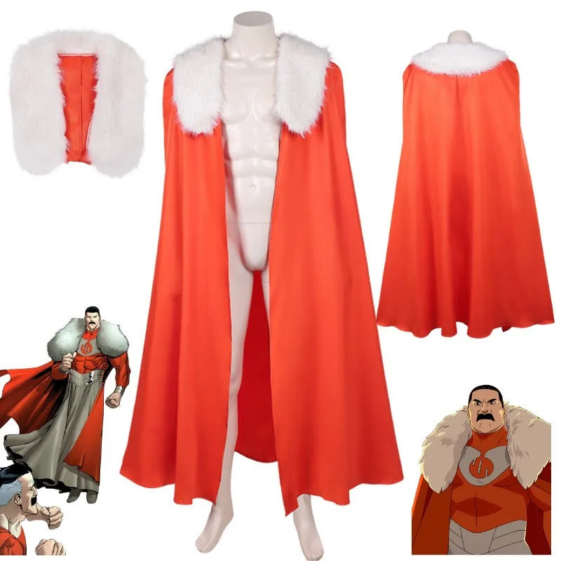 2026 Fancy Invincible Thragg Cosplay Costume Jumpsuit Cloak Performance Disguise Outfit Adult Role-playing Halloween Carnival
