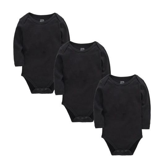 Honeyzone 3PCS Black Baby Boy Clothes Sets Long Sleeve Bodysuit Cotton Soft Jumpsuits Underwear Newborn Loungewear Infant Outfit