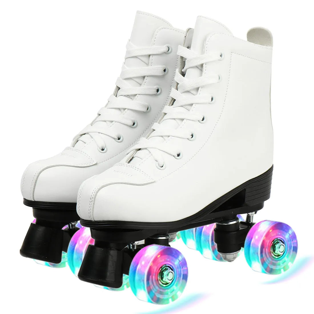 Roller Skate Shoes Size 34-45 4 Wheels Quad Sneakers Skating Pu Leather Sport Beginner Men And Women Roller Skating Shoes Gift