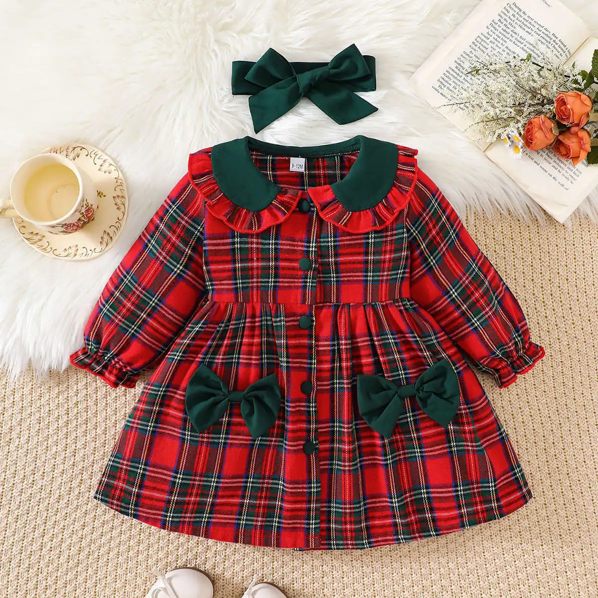 Baby Dress For New Year Green Tree Print Xmas Christmas Dress For Newborns Toddler My First New Year Girls Costumes