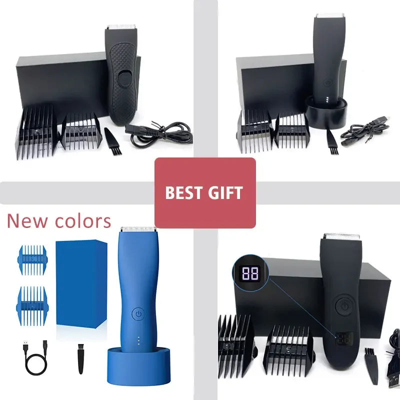 Men's Electric Groin Hair Trimmer Pubic Hair Trimmer Body Grooming Clipper for Men Bikini Epilator Rechargeable Shaver Razor