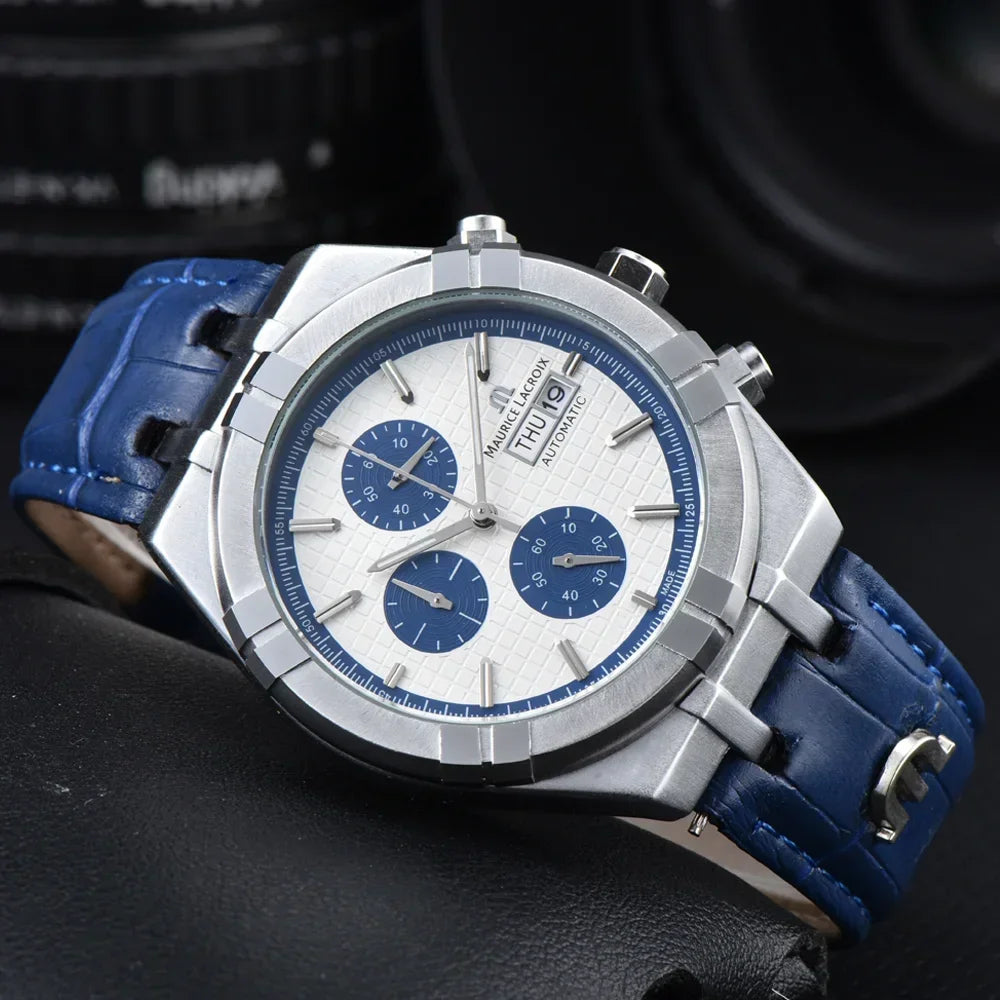 High Quality Maurice Lacroix Brand Watches For Mens Multifunction Chronograph WristWatch Business Precious Quartz AAA Male Clock