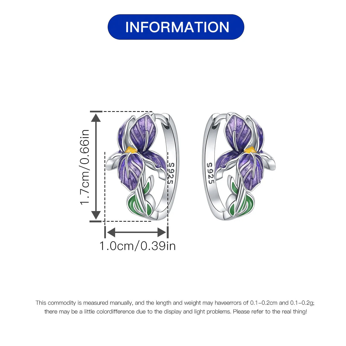 925 Sterling Silver Needle Iris Flower Hoop Earrings for Women Original Elegant Versatile Jewelry Birthday Party Fine Gift 2026