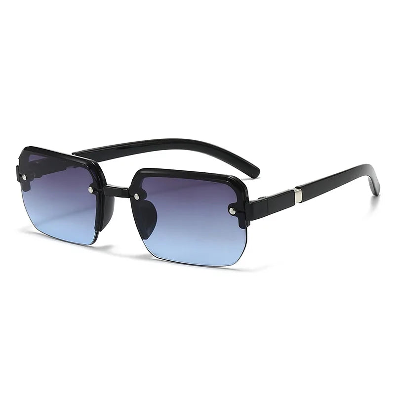 Rimless Sunglasses Rectangle Fashion Popular Men Shades Small Square Sun Glasses For Female Male Summer Traveling Oculos