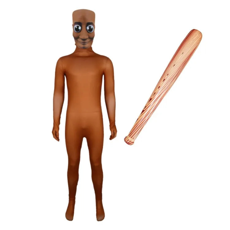 Cartoon Tung Sahur Costume Kids Long Sleeve Bodysuits Children Stage Performance Halloween Carnival Jumpsuit Mask Sets