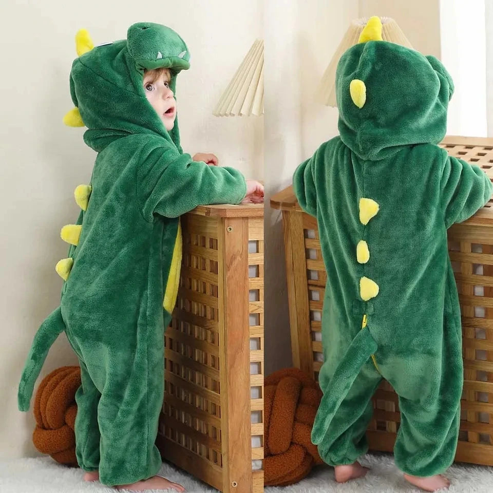 Baby Kigurumi Penguin Lion Cat Animal Cosplay Costume Winter Plush Jumpsuit for Toddler Boys 1 to 2 3 4 Years Baby Girl Outfits